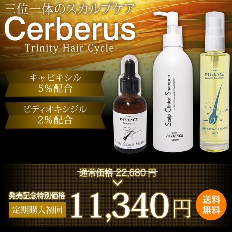 (初回限定半額) 行きつく先はサーベラス。スカルプケアの完成形 育毛3点セット ★初めての方限定★スカルププケア《サーベラスシリーズ3点セット》シャンプー200ml + グロースブースター60ml + エッセンス50ml